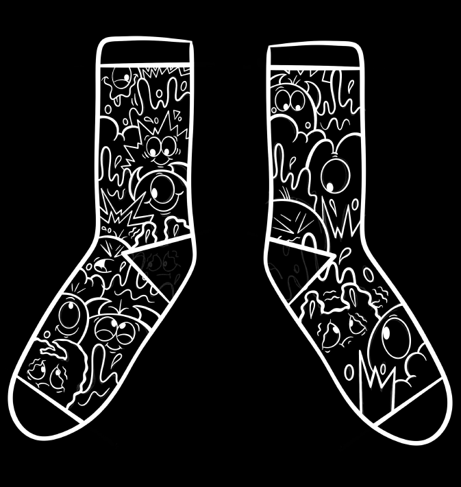 Jadoodle Socks - Black and White Jadoodle