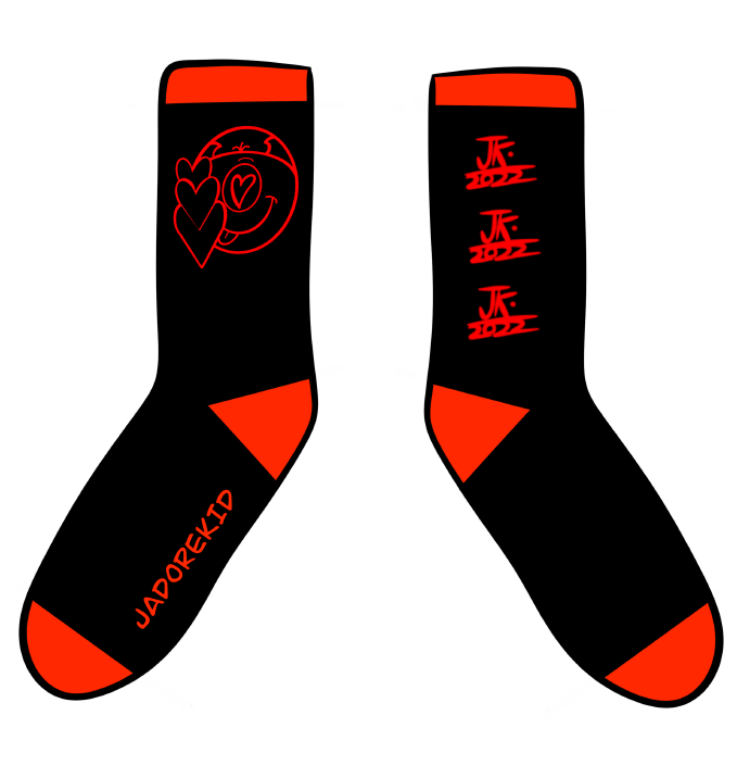 Jadoodle Socks - Red - Love Lécher L'amour I (Love Licking Love I)