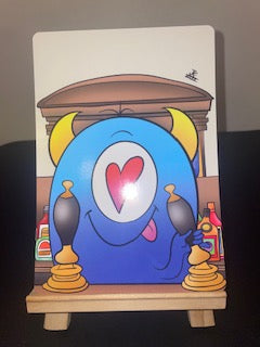 The Love Monster Pulling a Pint - Print - A5 (Bigger than ever) - Cartoon Museum