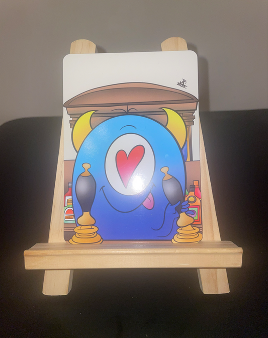 The Love Monster Pulling a Pint - Postcard - A6 - Cartoon Museum